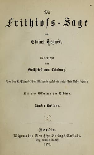 Tapa de Die Frithiofs-sage