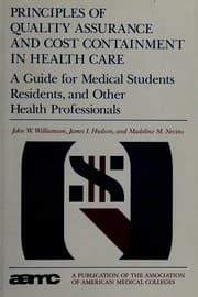 Tapa de Principles of quality assurance and cost containment in health care