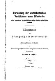 Tapa de Darstellung der wirtschaftlichen Verhältnisse eines Eifeldorfes unter besonderer Berücksichtigung seiner landwirtschaftlichen Zustände ..