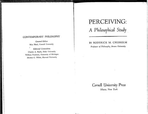 Tapa de Perceiving (Contemporary Philosophy)