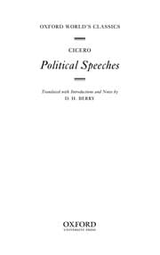 Tapa de POLITICAL SPEECHES; ED. BY D.H. BERRY