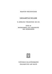 Tapa de Gesamtausgabe, Ln, Bd.20, Prolegomena zur Geschichte des Zeitbegriffs
