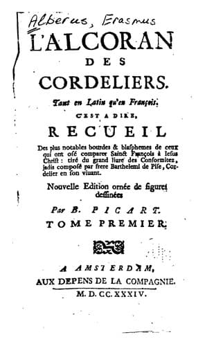 Tapa de L'Alcoran des cordeliers: Tant en latinau'en françois. C'est a dire, recueil des plus notables ...