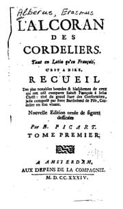 Tapa de L'Alcoran des cordeliers: Tant en latinau'en françois. C'est a dire, recueil des plus notables ..