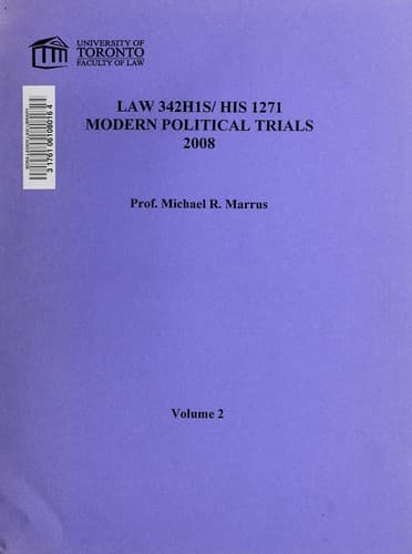 Tapa de Modern political trials