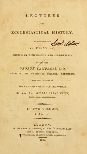 Tapa de Lectures on ecclesiastical history