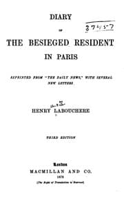 Tapa de Diary of the Besieged Resident in Paris: Reprinted from "The Daily news," with several new letters