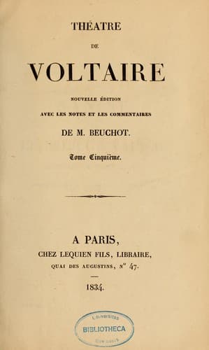 Tapa de Théâtre de Voltaire