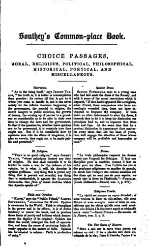 Tapa de Southey's Common-place Book