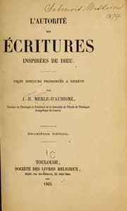 Tapa de L'autorité des Écritures inspirées de Dieu