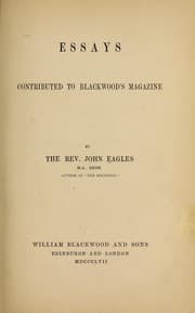 Tapa de Essays contributed to Blackwood's magazine