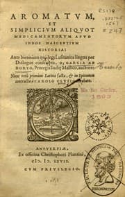 Tapa de Aromatum, et simplicium aliquot medicamentorum apud Indos nascentium historia
