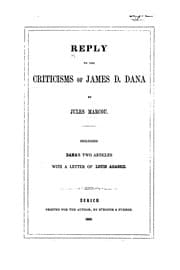 Tapa de Reply to the Criticisms of James D. Dana