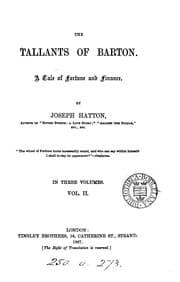 Tapa de The Tallants of Barton: A Tale of Fortune and Finance ..