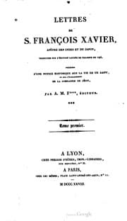 Tapa de Lettres de S. Francois Xavier: apôtre des Indes et du Japon