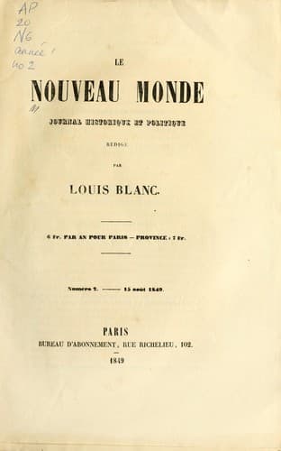 Tapa de Le Nouveau monde