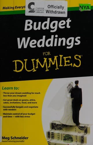 Tapa de Budget weddings for dummies