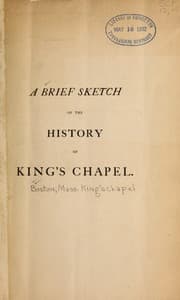 Tapa de Brief sketch of the history of King's Chapel