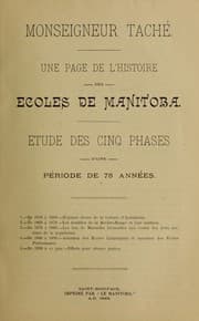 Tapa de Une page de l'histoire des ecoles de Manitoba