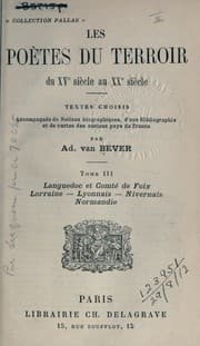 Tapa de Les poètes du terroir du 15e siècle au 20e siècle