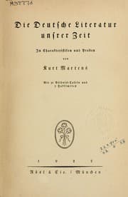 Tapa de Die deutsche Literatur unsrer Zeit
