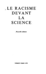 Tapa de Le racisme devant la science