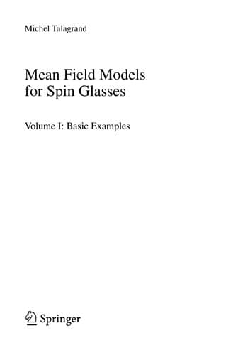 Tapa de Mean Field Models for Spin Glasses