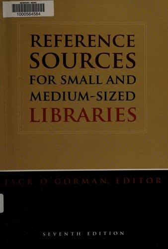 Tapa de Reference sources for small and medium-sized libraries