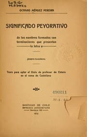 Tapa de Significado peyorativo de los nombres formados con terminaciones que presentan la letra u