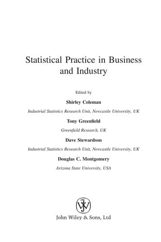 Tapa de Statistical practice in business and industry