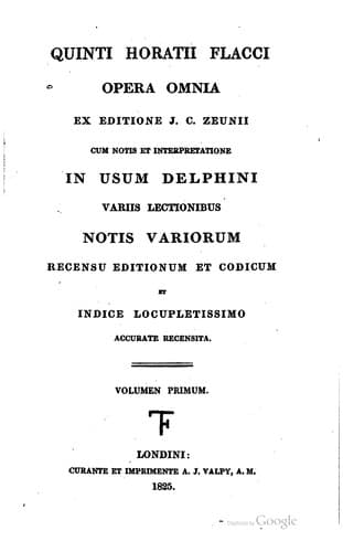 Tapa de Quinti Horatii Flacci Opera omnia