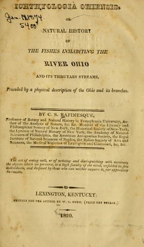 Tapa de Ichthyologia ohiensis