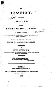 Tapa de An Inquiry, Concerning the Author of the Letters of Junius: In which it is Proved, by Internal ..