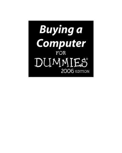 Tapa de Buying a Computer For Dummies