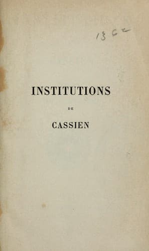 Tapa de Institutions de Cassien