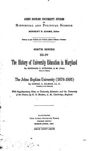 Tapa de Johns hopkins university studies in historical and political science