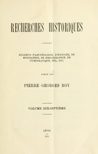 Tapa de Recherches historiques