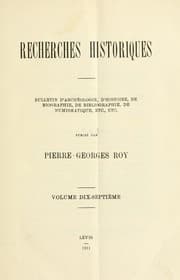 Tapa de Recherches historiques