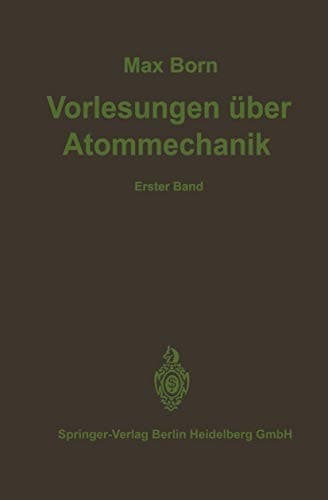 Tapa de Vorlesungen über Atommechanik