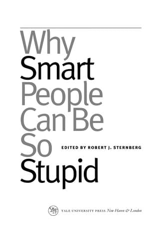 Tapa de Why Smart People Can Be So Stupid