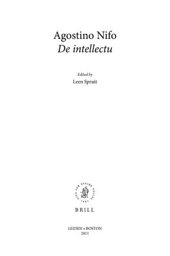 Tapa de Agostino Nifo De intellectu