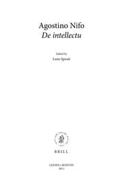 Tapa de Agostino Nifo De intellectu