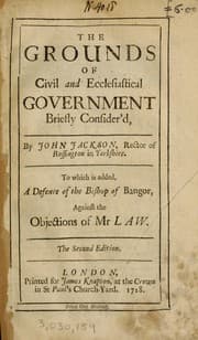 Tapa de The grounds of civil and ecclesiastical government briefly consider'd