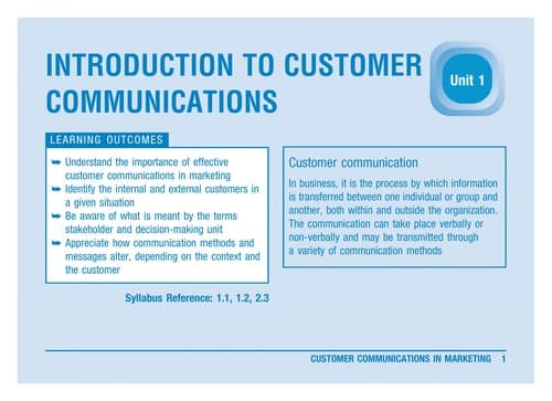 Tapa de Customer communications in marketing