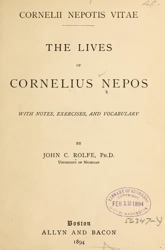 Tapa de Cornelii Nepotis Vitae
