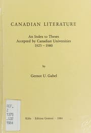 Tapa de Canadian literature