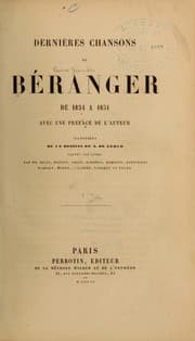 Tapa de Dernières Chansons de Béranger de 1834 à 1851