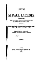Tapa de Lettre à m. Paul Lacroix (Bibliophile Jacob) ..