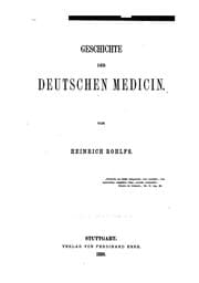 Tapa de Geschichte der deutschen Medicin v. 2, 1880