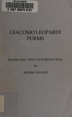 Tapa de Giacomo Leopardi poems